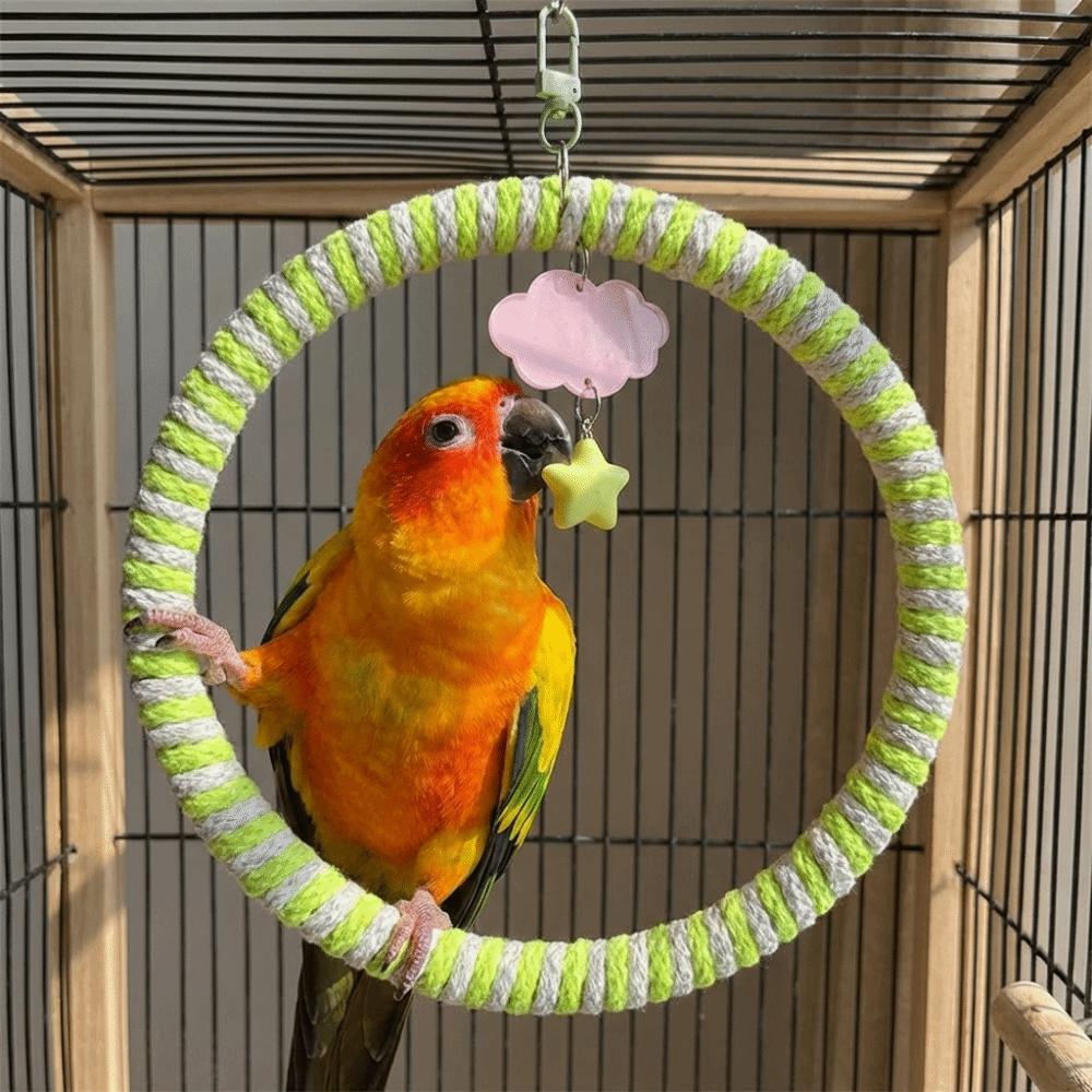 Hanging Parrot Swing Ring Wear-Resisting Parrot Chewing Toy Pet Supplies Bird Stand  Parakeet