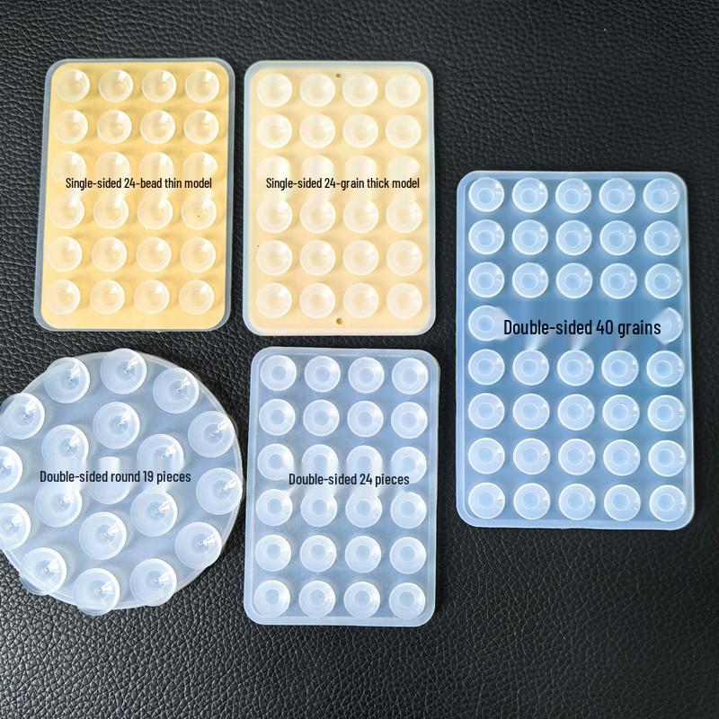 24 Strong Double-Sided Silicone Suction Cup Fixers - Multifunctional Small Adhesive Stickers