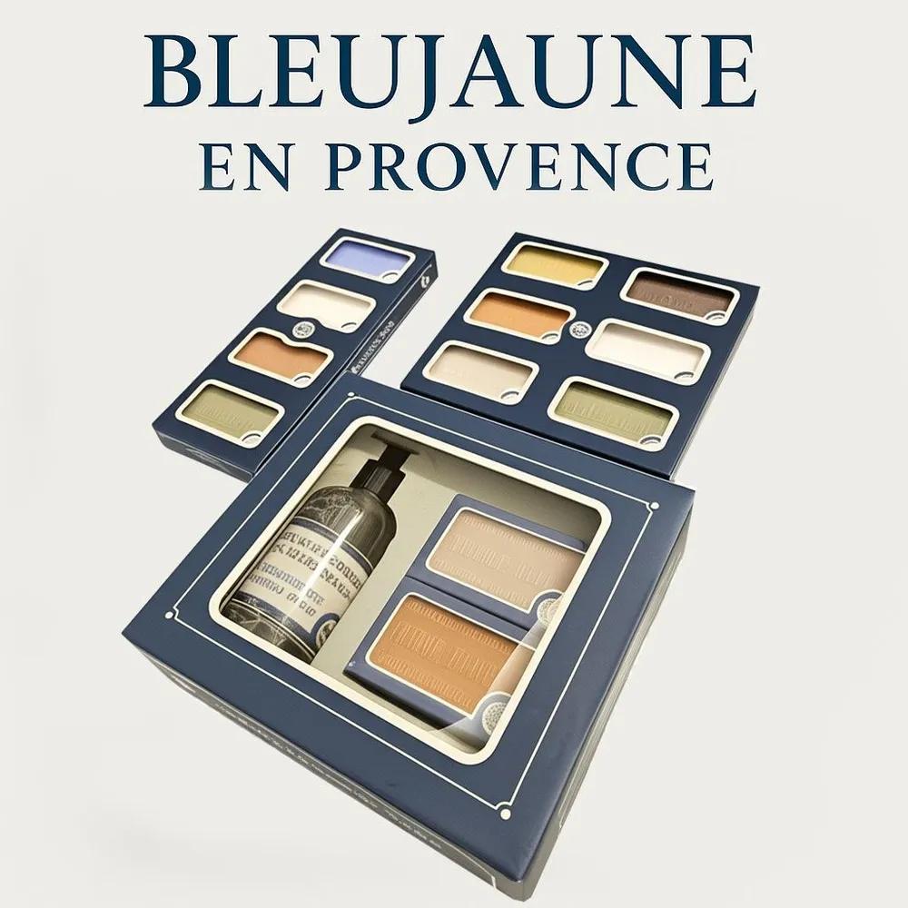 

French BLUEJAUNE Provence Soap Gift Set Package 4-Piece Set (Equim + Musk + Orange + Olive)