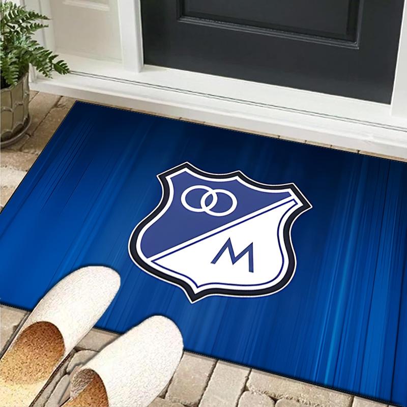 1PC rug Blue And White Shield Millonarios Carpet, Chair Rug,Area Rug for Office Bedroom living rooms bedroom, Doormat decor Christmas fan gifts