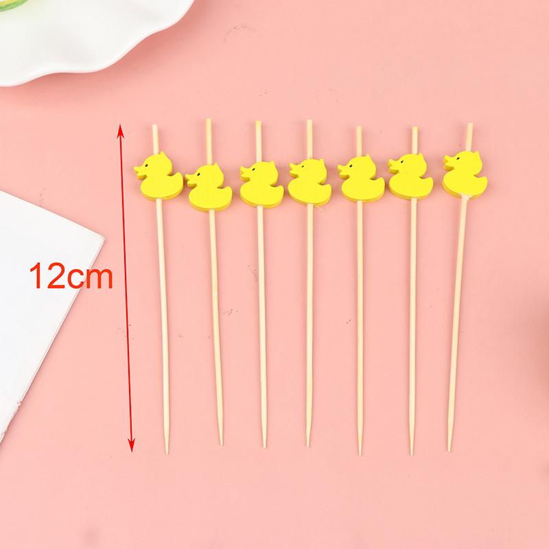 100 Pcs Disposable Bamboo Picks Food Fruit Cocktail Handmade Toothpicks