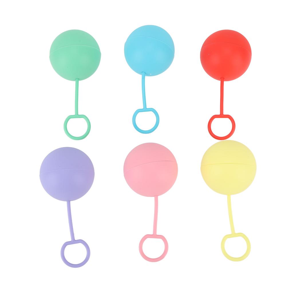 6 Pcs Reusable Water Balloons with Pull Ring Multi Color Water Splash Ball Silicone Water Ball Toys for Children