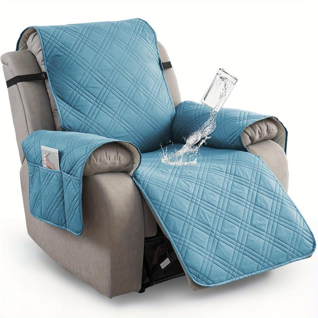 Waterproof Recliner Chair Cover, Non Slip Recliner Covers for Recliner Chair with Pocket, Pet Scratch-Resistant Sofa Slipcover