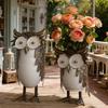 Lightweight Iron Owl Planter Flower Pot Easy to Move for Indoor or Outdoor Garden Decoration Multipurpose Planting Option
