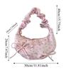 Sweet Floral Pleated Bowknot Underarm Bag Ruffles Casual Crossbody Bags  Travel