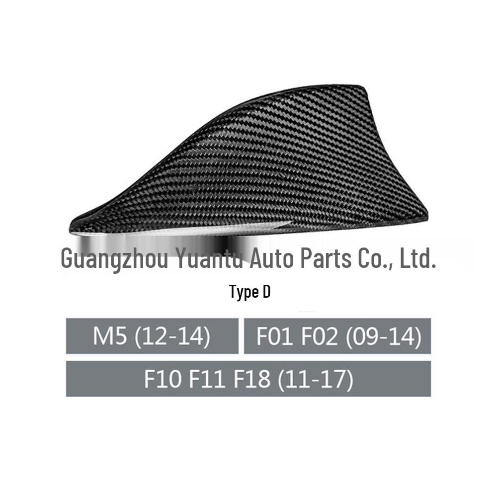 Cache d'antenne en fibre de carbone véritable: Autocollant Aileron de Requin pour BMW Série 1, 2, 3, 5, 7, X1, X5, X6