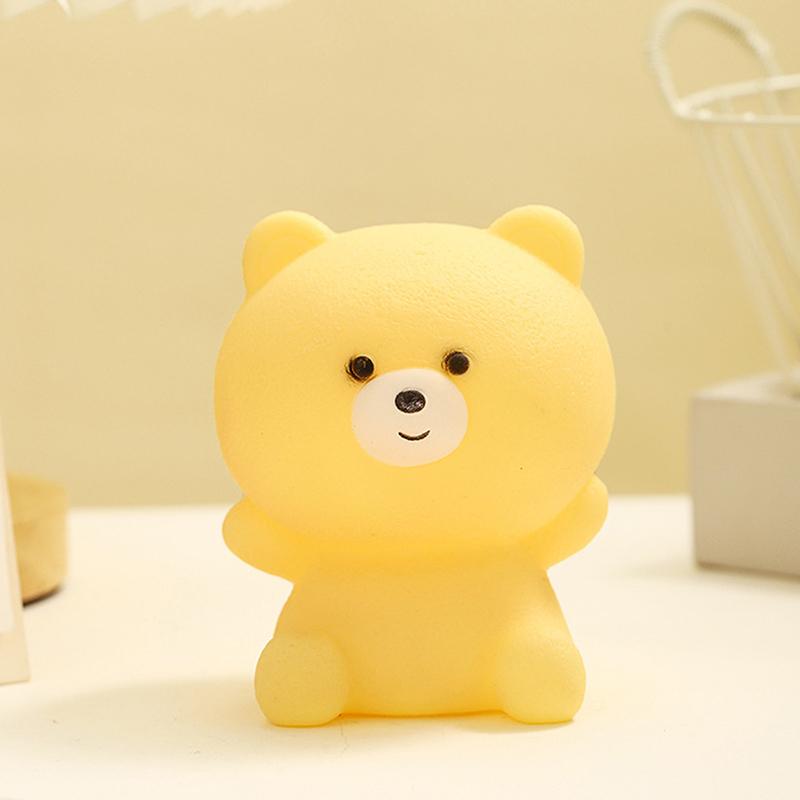 

Милый медвежонок светодиодный виниловый хлопающий светильник светодиодный ночник декомпрессионная силиконовая лампа сенсорное управление RGB ночник для настроения для детей жёлтый