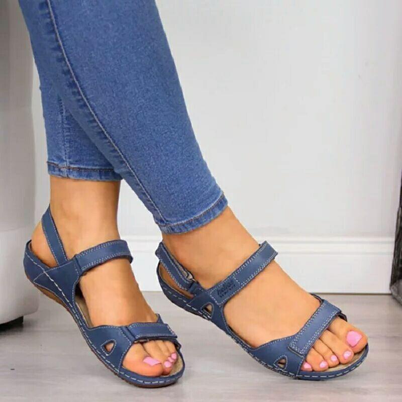 Spring and summer casual women's sandals buckle open-toed women's shoes large size wish