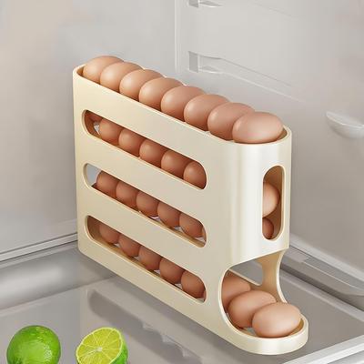 Egg Holder for Fridge, Egg Container for Refrigerator, Space-Saving Automatic Rolling Eggs Dispenser.