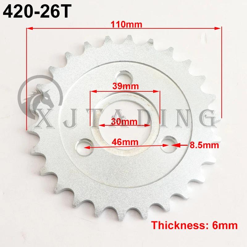 Motorcycle 24T/26T/28T/29T/31T/35T/37T Teeth 30mm Rear Gear Sprocket Fit For Honda Monkey Motorbike Pit Dirt Bike 420/428 Chain