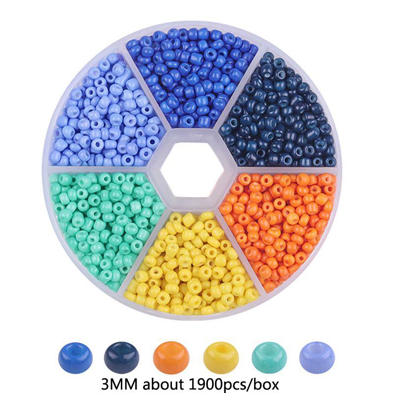 2 3mm Szklane Koraliki Millet Zestaw Kombinowany Ręcznie Robione DIY Domowe Koraliki Nawlekane na Rękę Naszyjnik z Wisiorkiem Zestaw Naszyjników Pudełko Koraliki do Wyrobu Biżuterii