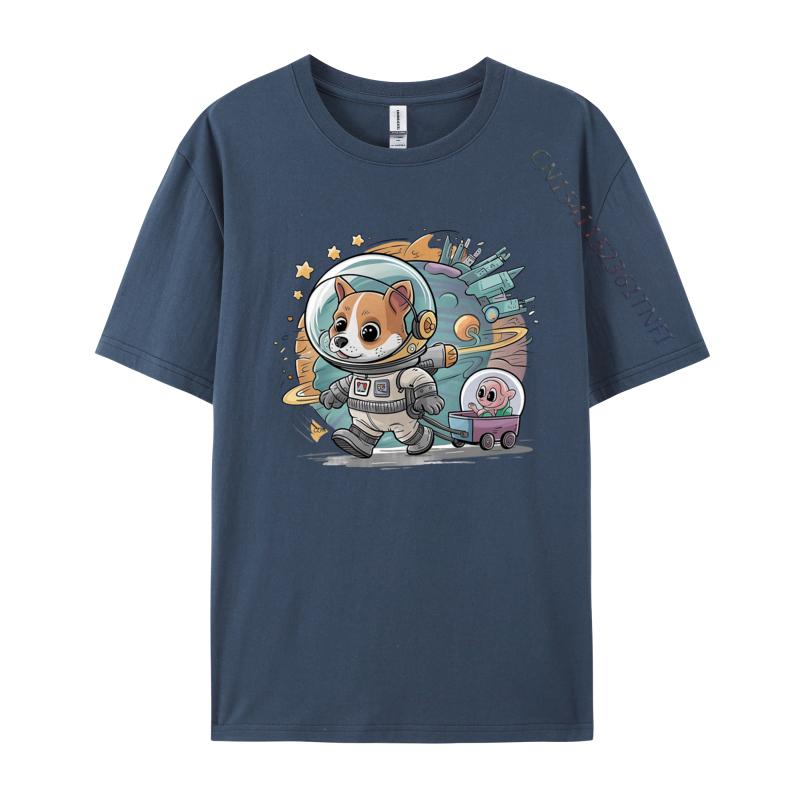 Alien Dog Tshirt Babysitter Tshirts Cotton Top Tshirts For Unisex Normal Tops Shirts Grey Shirt Graphic Tee