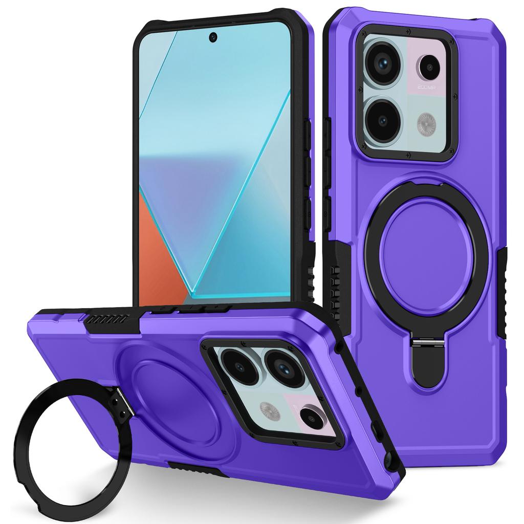 For Xiaomi Poco X6 5G/Redmi Note 13 Pro 5G Case Ring Holder Kickstand TPU+PC Phone Cover