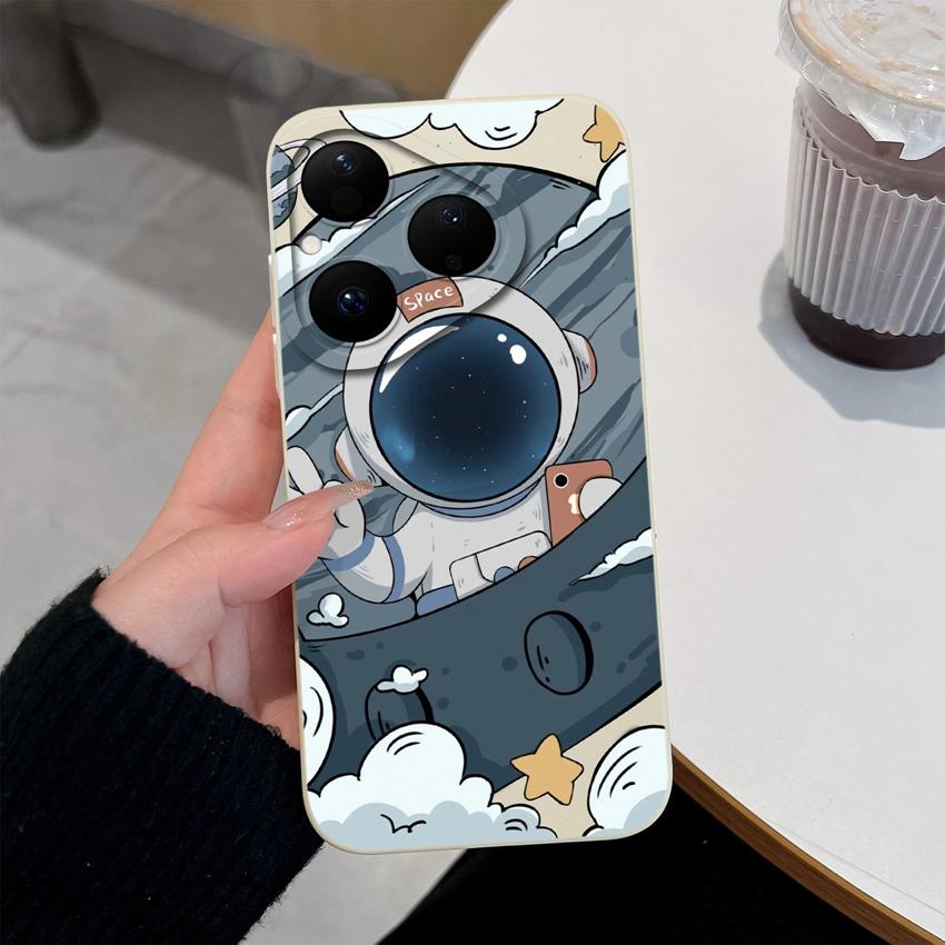 Case For Huawei Pura 80 Pro Nova Y61 Y70 Y72 Y90 4E 5T 6 7 8 9 SE Cute Astronaut Phone Cover Soft Silicone Anti Drop Protective Shell For Huawei Cases