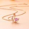 Original Fantasy Herz Mond Halskette Damen Koreanische Nische Rosa Diamant Hohes Gefühl Sommer Süß Schön Damen Schmuck Qualität