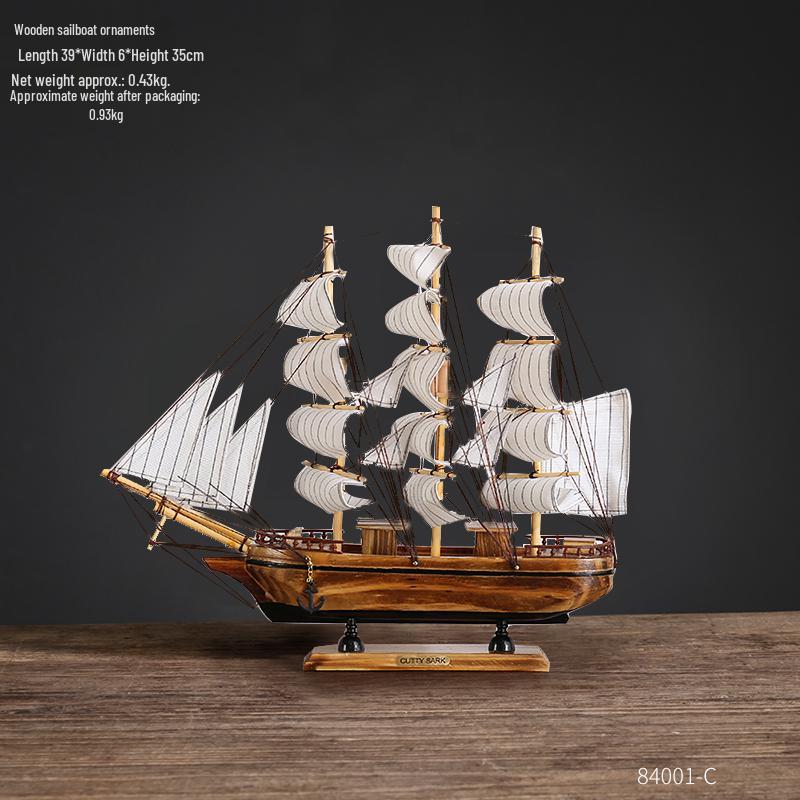 Smooth Sailing Boat Model: Desktop & Bookshelf Ornament for Home Decor