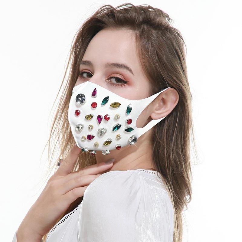 Shiny Crystal Masquerade Face Mask For Female Fashion Party Accessories Mouth Mask Popular Party Nightclub Jewelry Gift