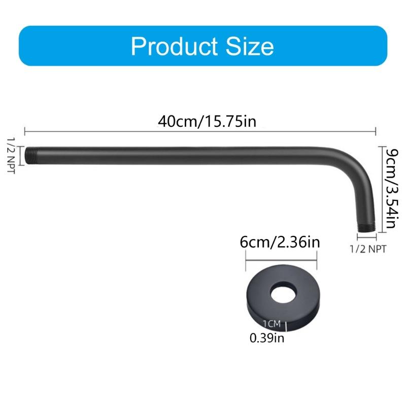 Practical Matte Black Replacement Shower Arm Wall Mounted Bathroom Accesspru for Enhances Shower Experience Daily Use