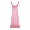 [Original practice + inner lining] Sweet French red plaid suspender dress for children's vacation wind fish tail long