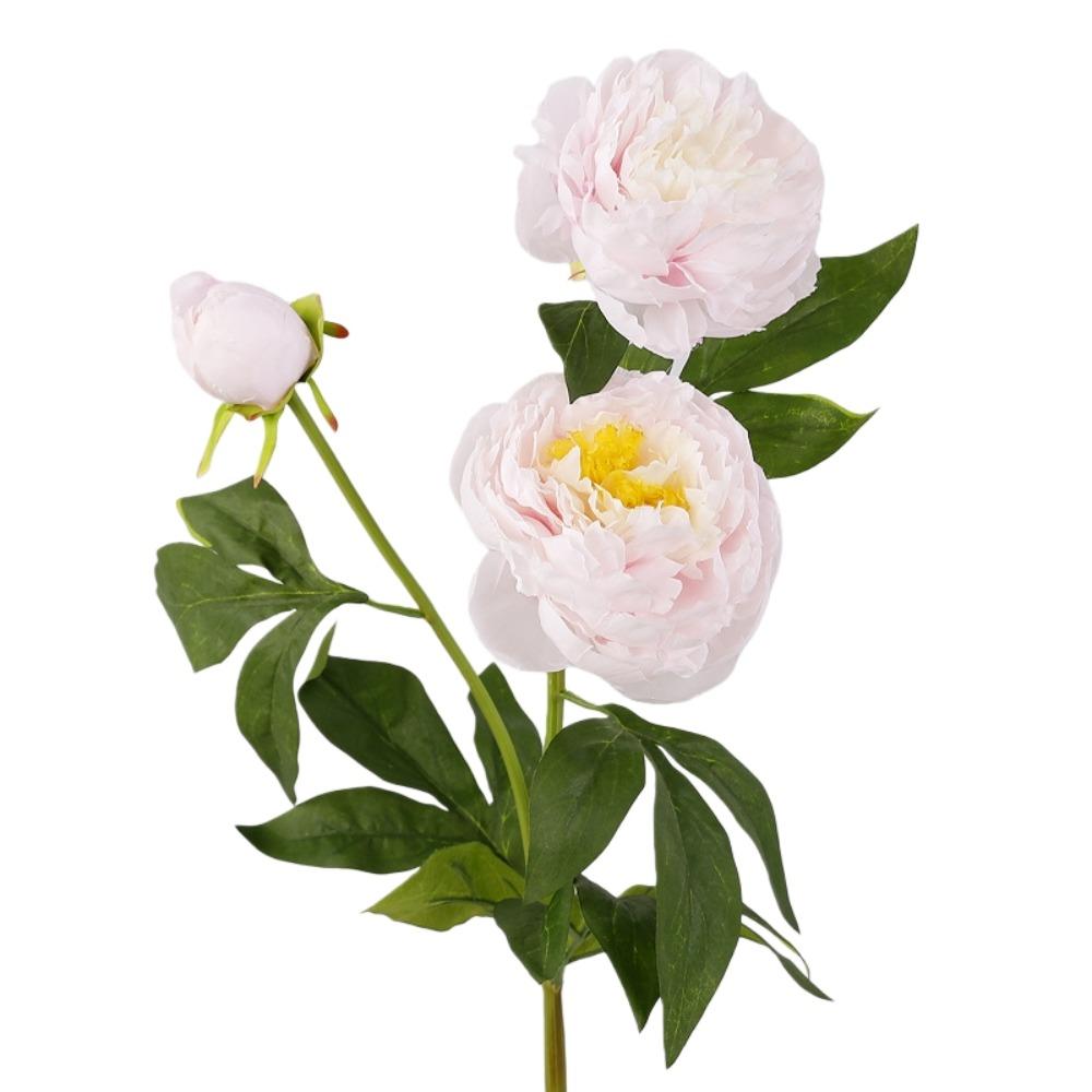 Real Touch Artificial Peony Flower 3 Heads Cotton Rose Fake Flower  Wedding Party