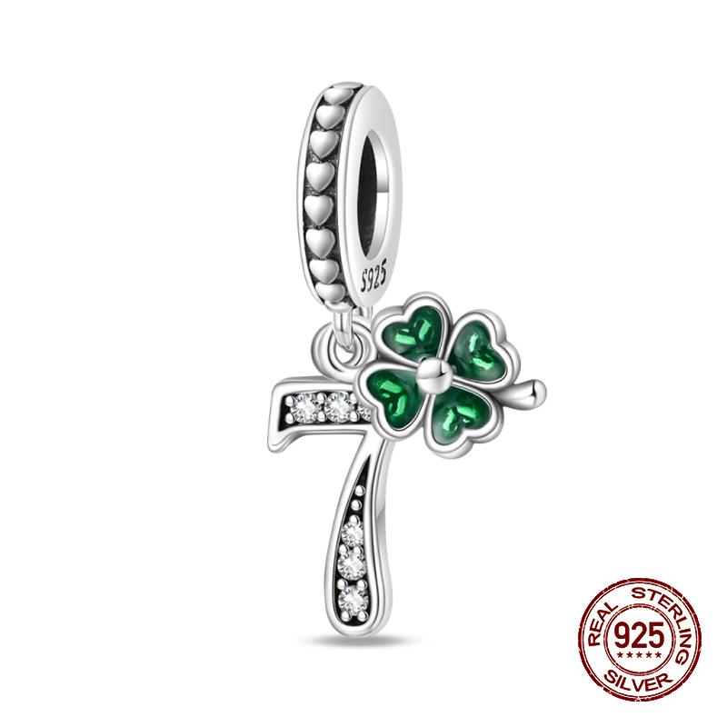 

Новый S925 стерлингового серебра Lucky Number четыре листа клевера серии Подвески бусины подходят S925 оригинальный браслет DIY ювелирные изделия на день рождения