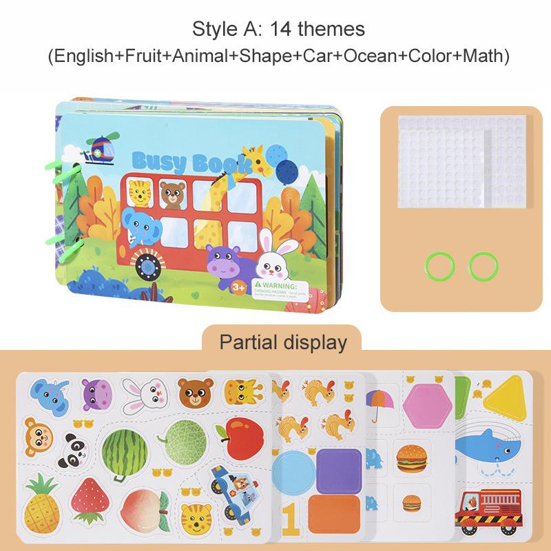 Kids Montessori Toys Quiet Book My First Busy Book DIY Puzzle Animal Numbers Matching Game Educational Toys For Children