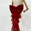 Fashionable Wedding Party Waist Bowknot for Woman Decorative Tulle Casual Train Waist Bowknot Foulard Female