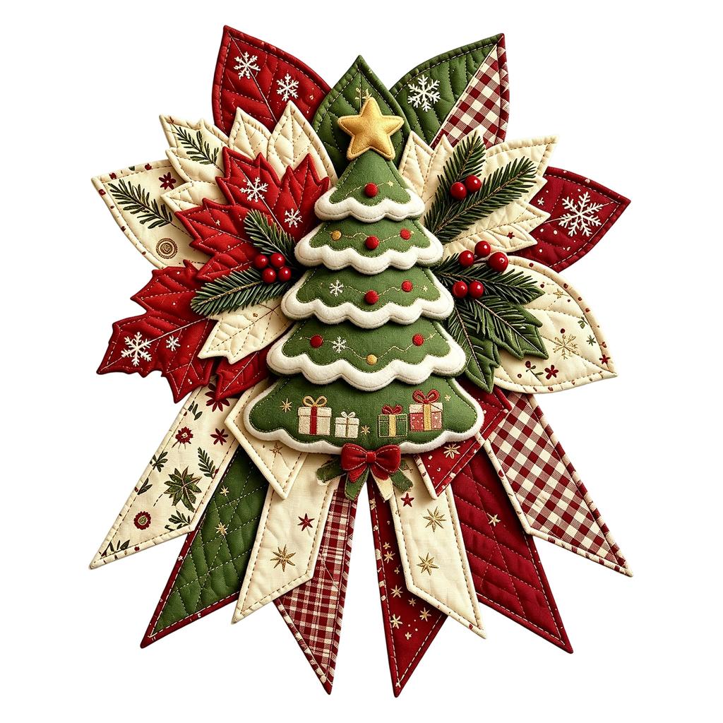 Gesteppte Weihnachts-Türdekoration Nähset mit festlichem Stoff für DIY-Feiertagsbastelarbeiten