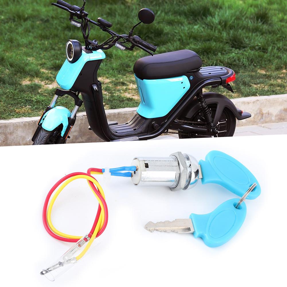 Universelles Zündschloss mit 2 Schlüsseln Ersatz für Elektroroller Fahrrad