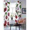 Watercolor Cherry Summer Fruit Window Curtain For Living Room Bedroom Decoration Curtains Luxury Kitchen Valance Curtains