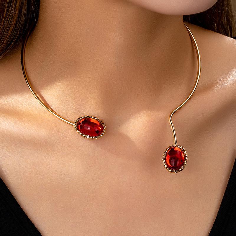 Vintage Elegant Open Collar красный