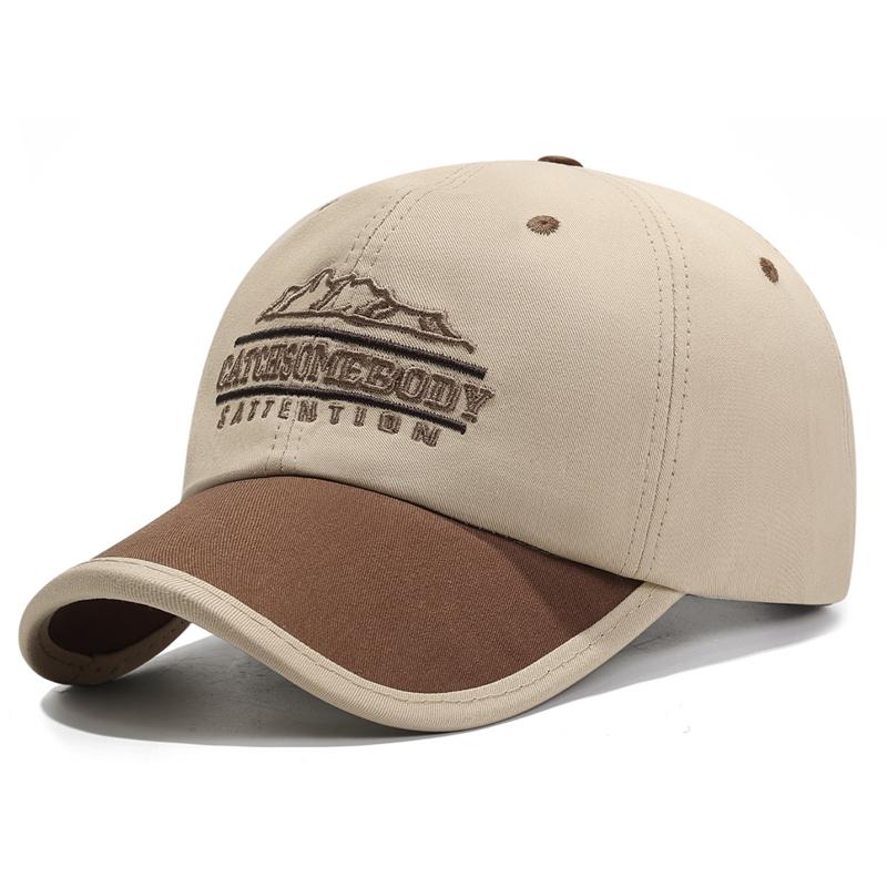 Baseballkappe mit kurzem Schirm, farblich passende Buchstaben, atmungsaktiv, weiches Oberteil, Unisex, Outdoor-Sonnenhut