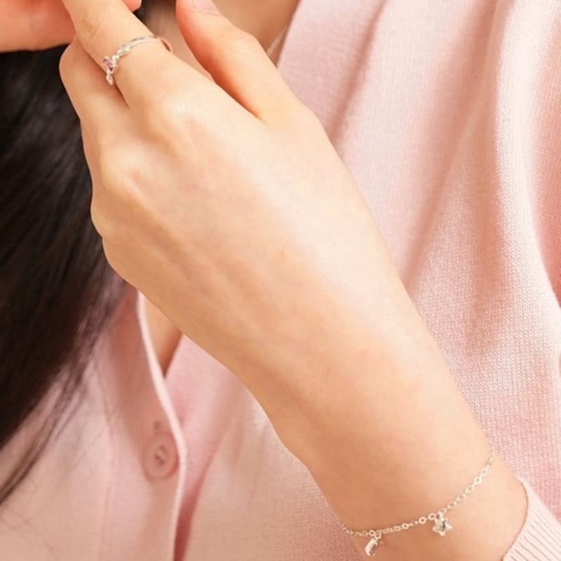 BELLOOGGI Pink Tourmaline Little Star Bracelet