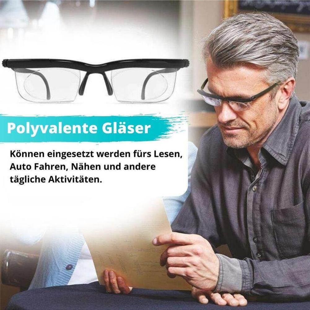 -6D bis +3D Einstellbare Grad Lesebrille Variable Fokusdistanz Kurzsichtigkeit Alterssichtigkeit Brille Automatisch anpassende Lesebrille