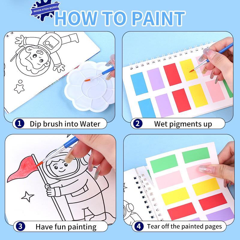 High-Quality 4Pcs/Set High-Quality Cartoon High-Quality Coloring High-Quality Books Self-assembly High-Quality Watercolor High-Quality Painting