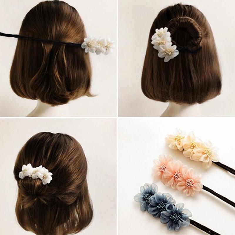 Chiffon Flower Hairbands Sweet Hair Headwear Women Braided Hair Device Hair Accessories Diy Hair Styling Tool