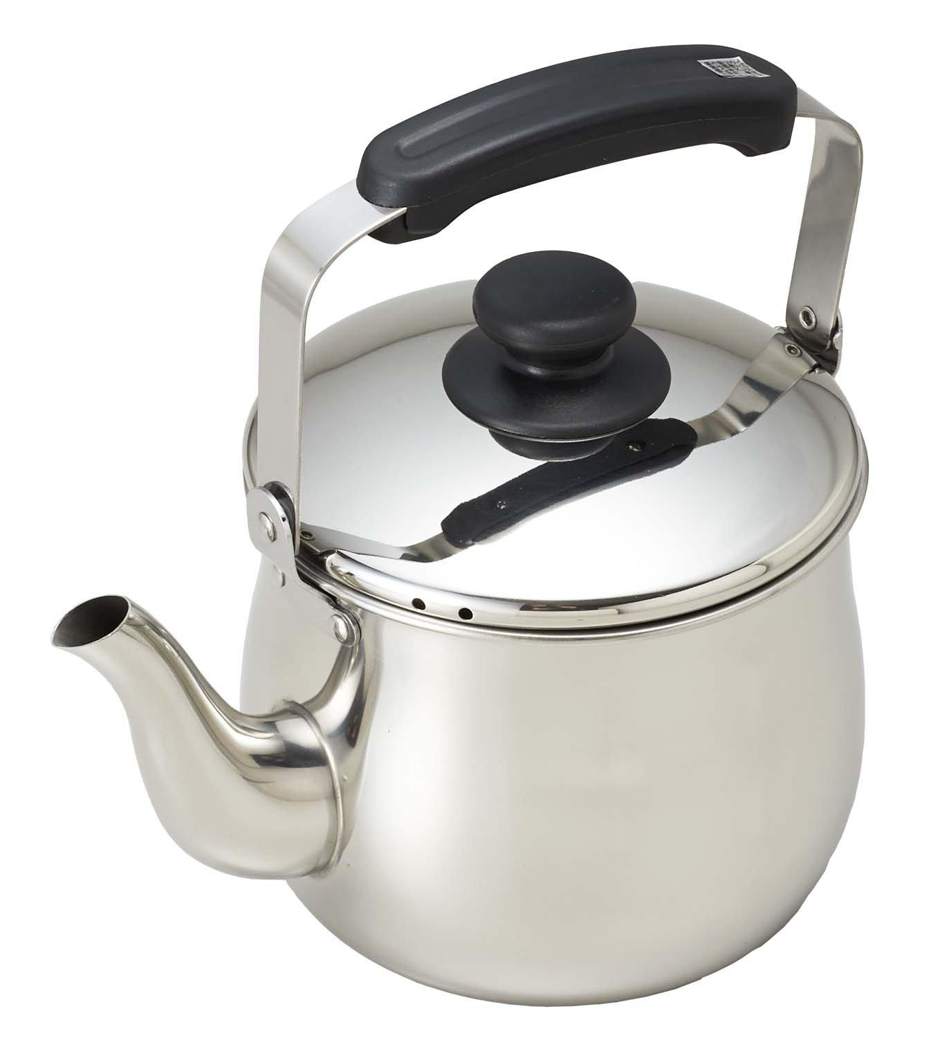 

Pearl Metal Waco Trading Approximately 240mm Wide x 170mm Deep x 240mm Wide Induction Stainless Kettle, Silver, High, 2.5L Mouth, Compatible, Steel,