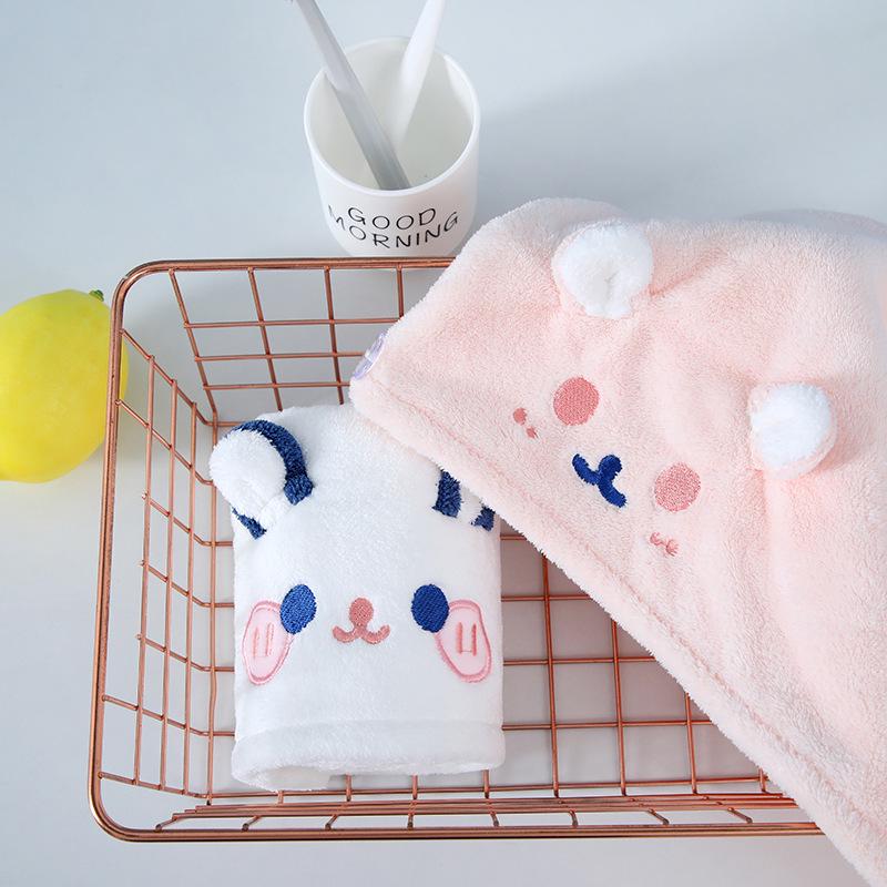Cinnamon Embroidered Absorbent Dry Hair Cap for Children & Adults