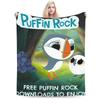 Puffin Rock Warm Soft Graphic Plush Throw Blanket for Kids Bedroom Flannel Bedspread Cover