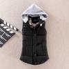 Women Vest Female Warm Sleeveless Jacket Cotton Solid Hooded Vest For Outerwear