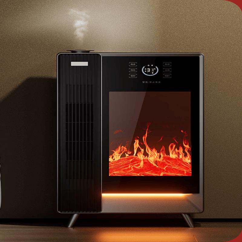 ZISIZ Smart Voice Humidifying Heater with 3D Flame Effect