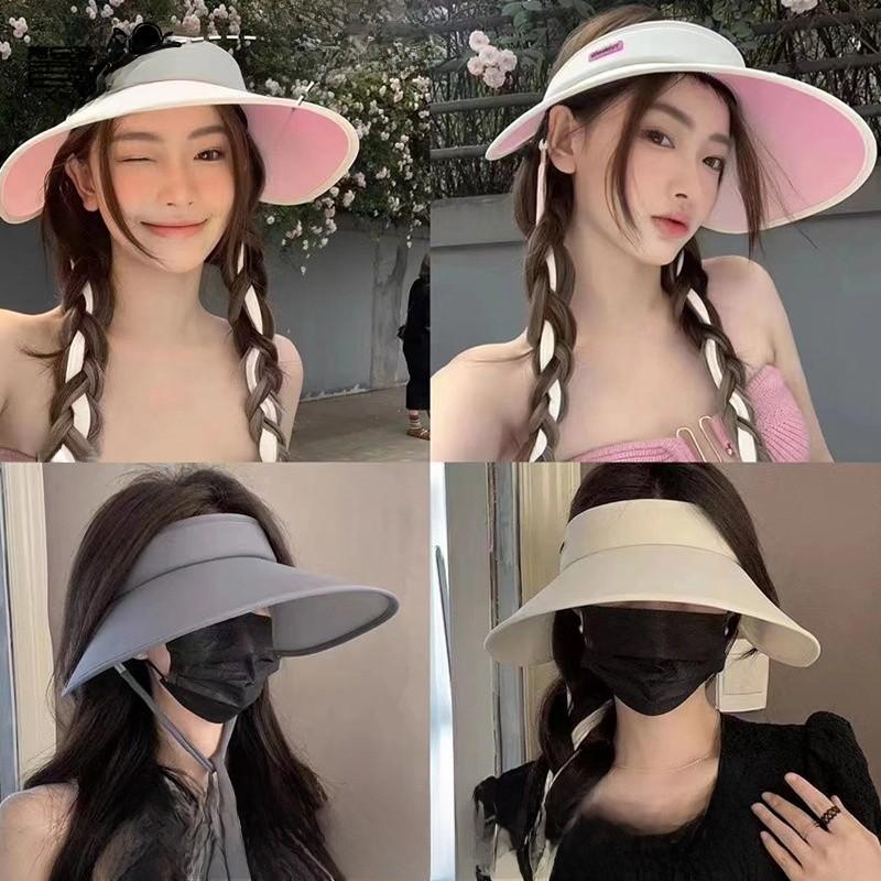 Ice Silk Sun Hat With Breathable Material And Bold Letter Details For Outdoor Activities