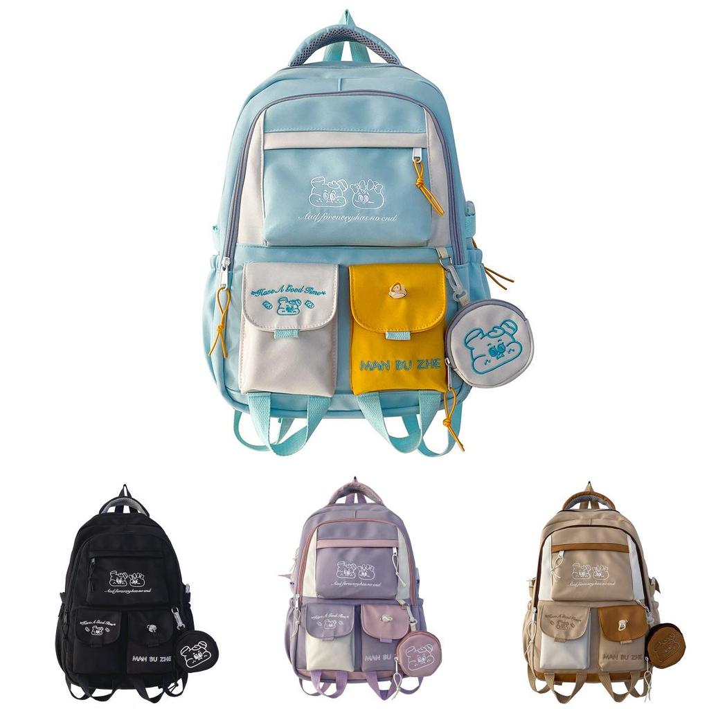 Nylon Backpack With Breathable Design For School Teens Characters Included)**