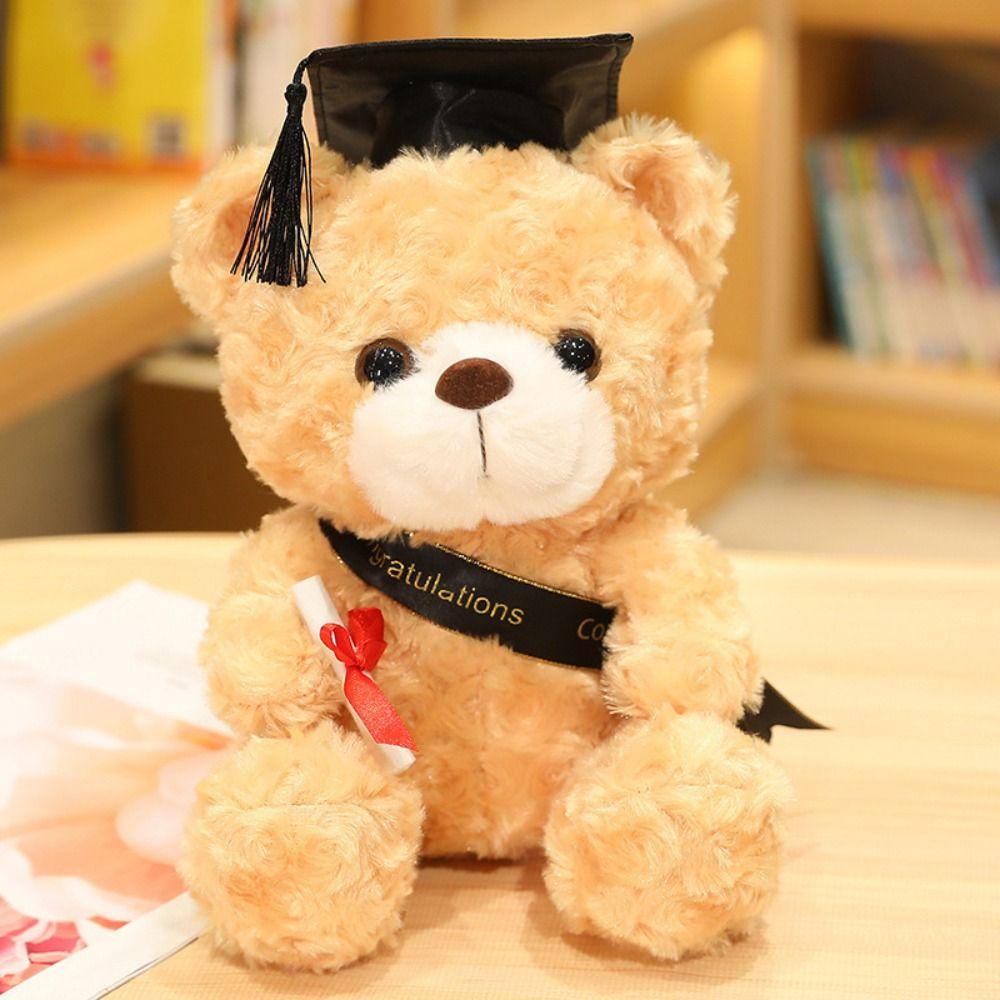 23/28cm Bachelor Bear Plush Toy Cute Bear Animal Doll Doctor Cap Graduation Bear Doll  Party Favors