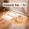 Cute Food Theme Crystal Velvet Floor Rug Personalized Custom Name Text Warm Carpet Home Decoration