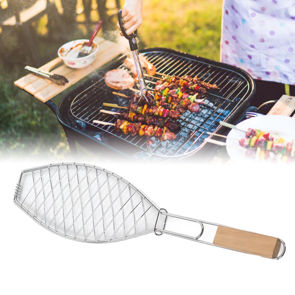 Fish Grill Basket Grill Basket Stainless Steel Fish Grill Basket Compact Easy To Store Grilling Basket with Handle for Outdoor
