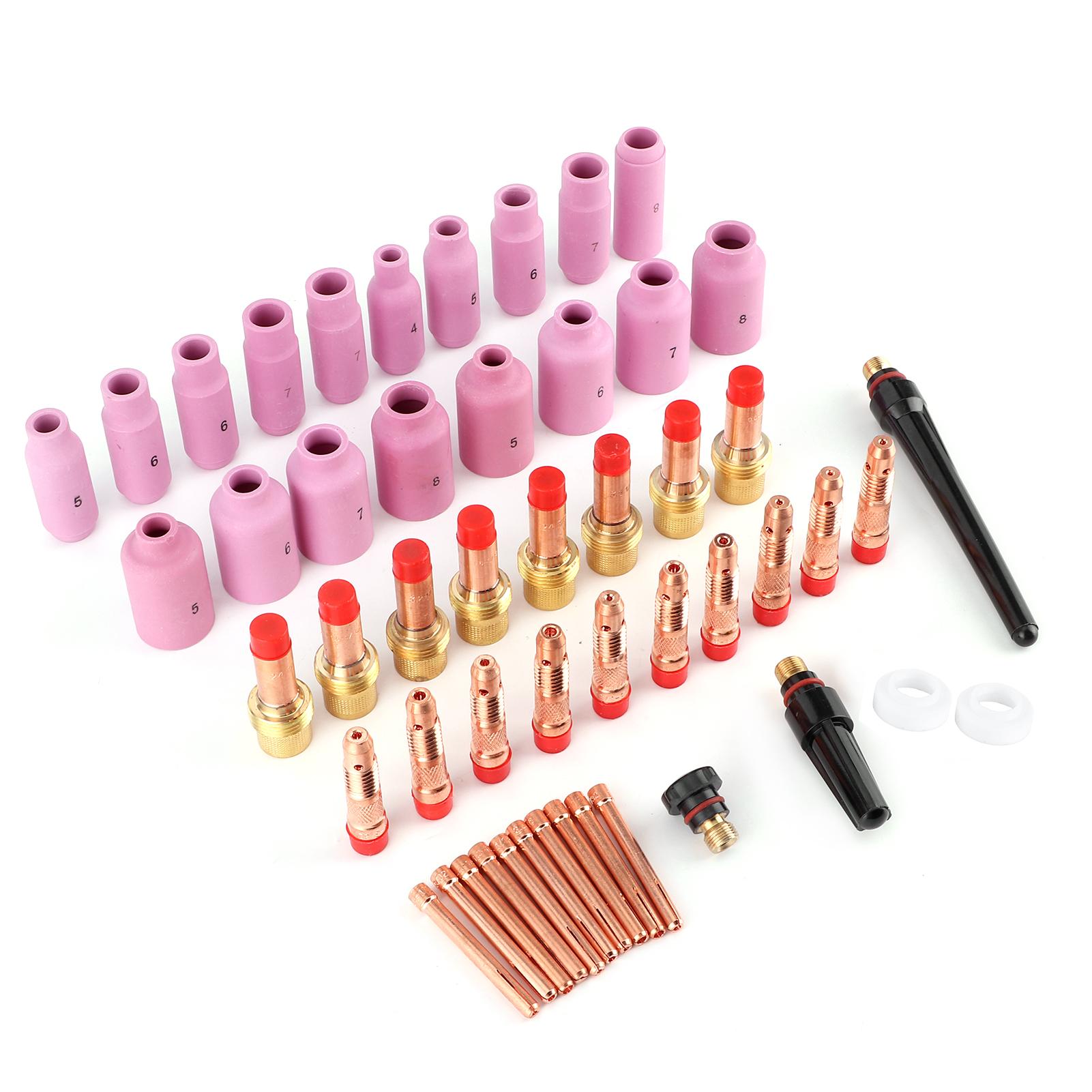

51Pcs Set Welding Nozzle Ceramic Torch Gas Lens Welder Tip for WP 17 18 26 Repairing Tool