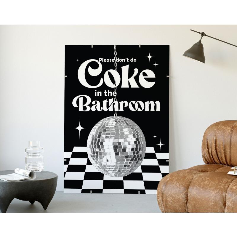 Shiny Disco Ball Print Retro Wall Art Black White Pink Bulb Canvas Painting Murals for Dorm Room Living Decor