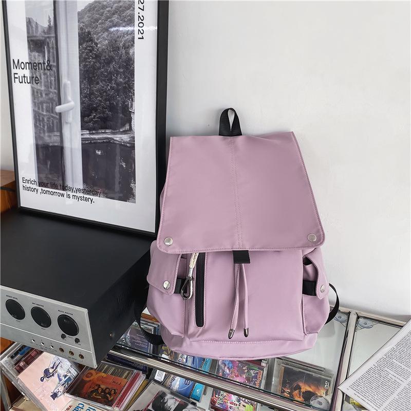 Schoolbag American schoolbag Female college student Pure high school student Campus flip nylon travel Waterproof backpack Boys backpack