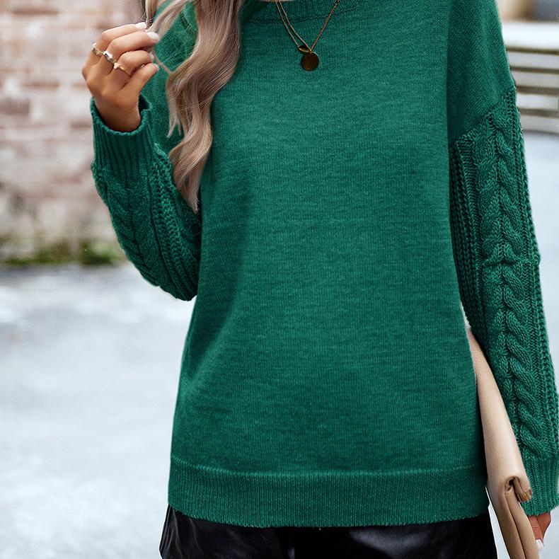 2026 New Women's Round Neck Sweater, Casual Long Sleeve Knit Top for Autumn Winter Daily Wear